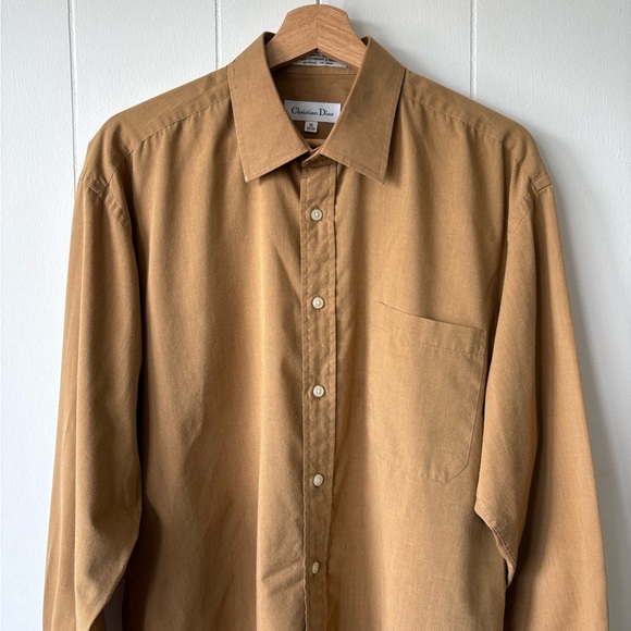 Christian Dior Vintage Men's Tan Button Down Shirt - Picture 2 of 8
